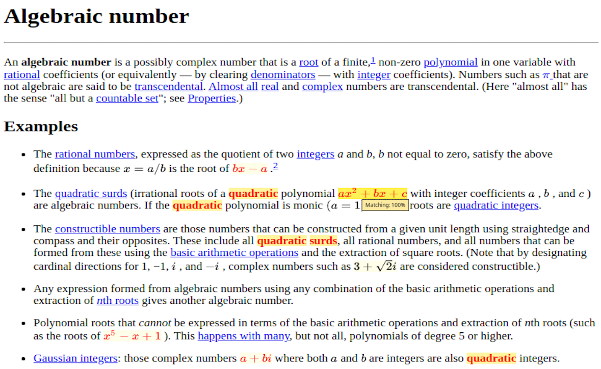 Highlighting search results
